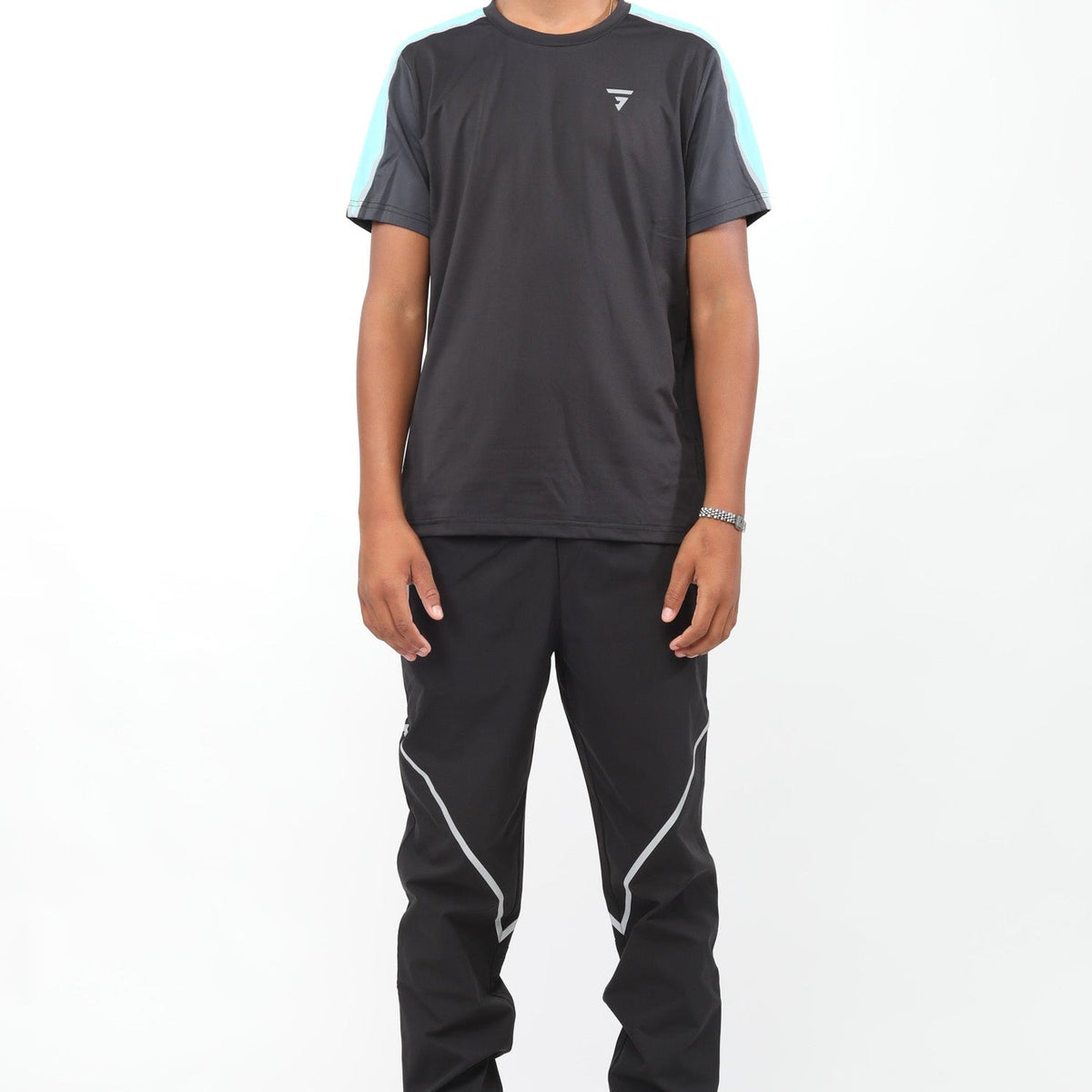 GRIID Reflect T-shirt - Black / Aqua (Junior)