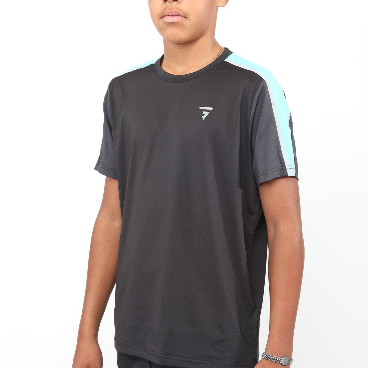 GRIID Reflect T-shirt - Black / Aqua (Junior)