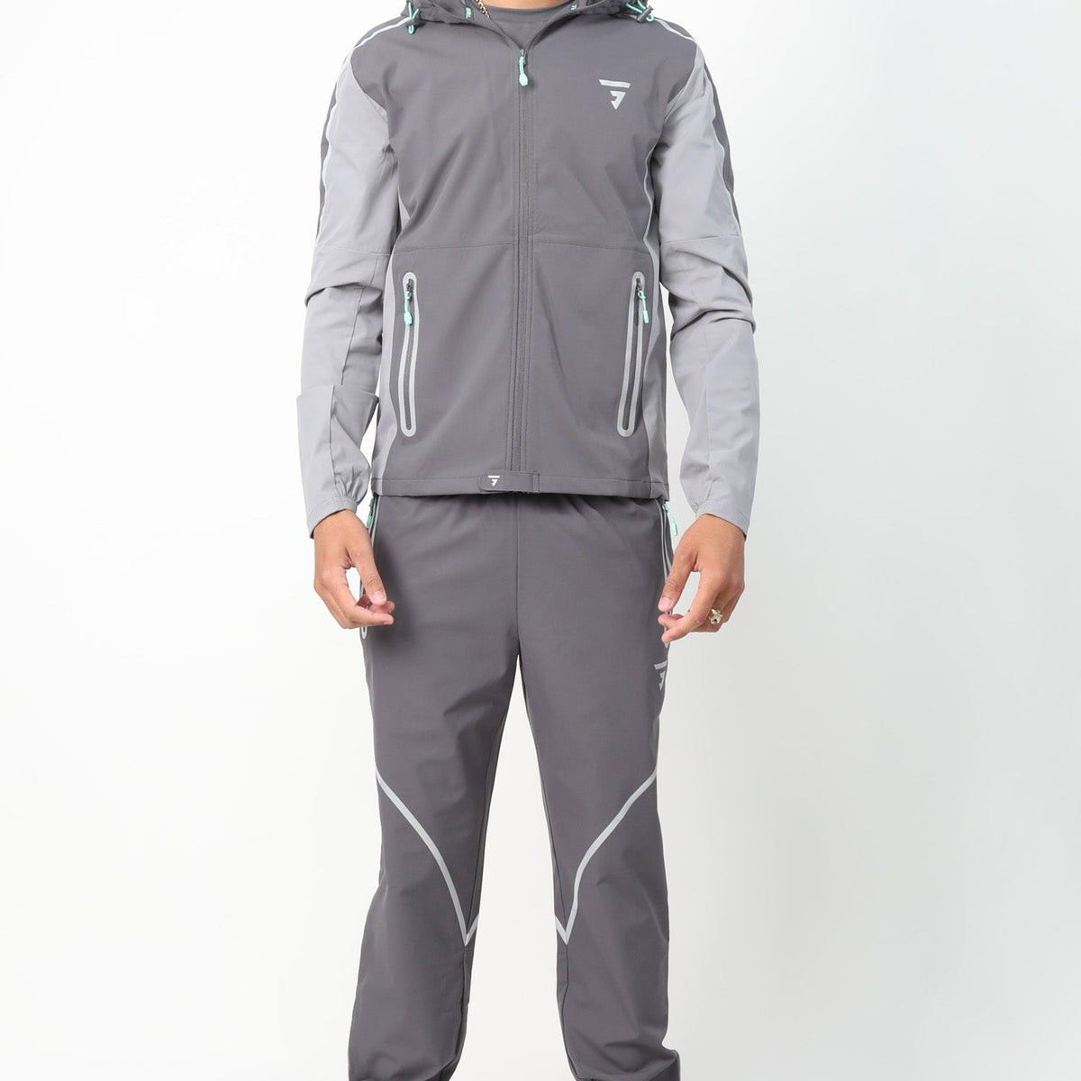 GRIID Reflect Jacket - Light Grey / Mint