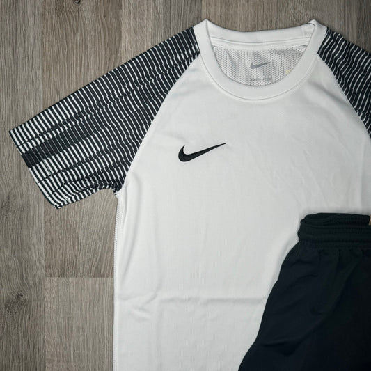Nike Dri Fit Academy Set - Tee & Shorts - White / Black