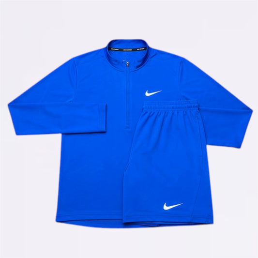 Nike Element Half Zip &  Shorts Set - Royal Blue