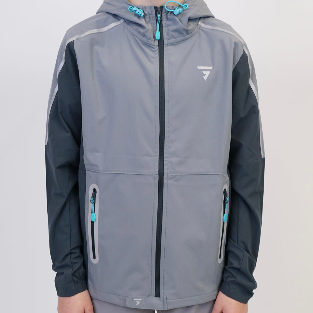 GRIID Reflect Jacket - Light Grey/Aqua (Junior)
