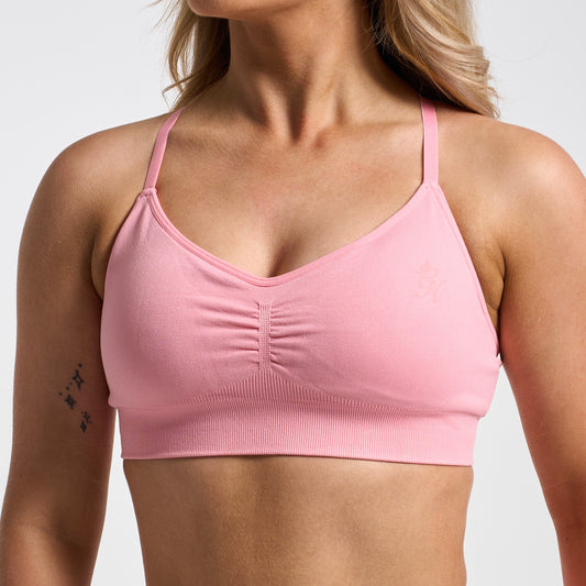 Gym King Sculpt Seamless Scrunch Bra - Pink Blush