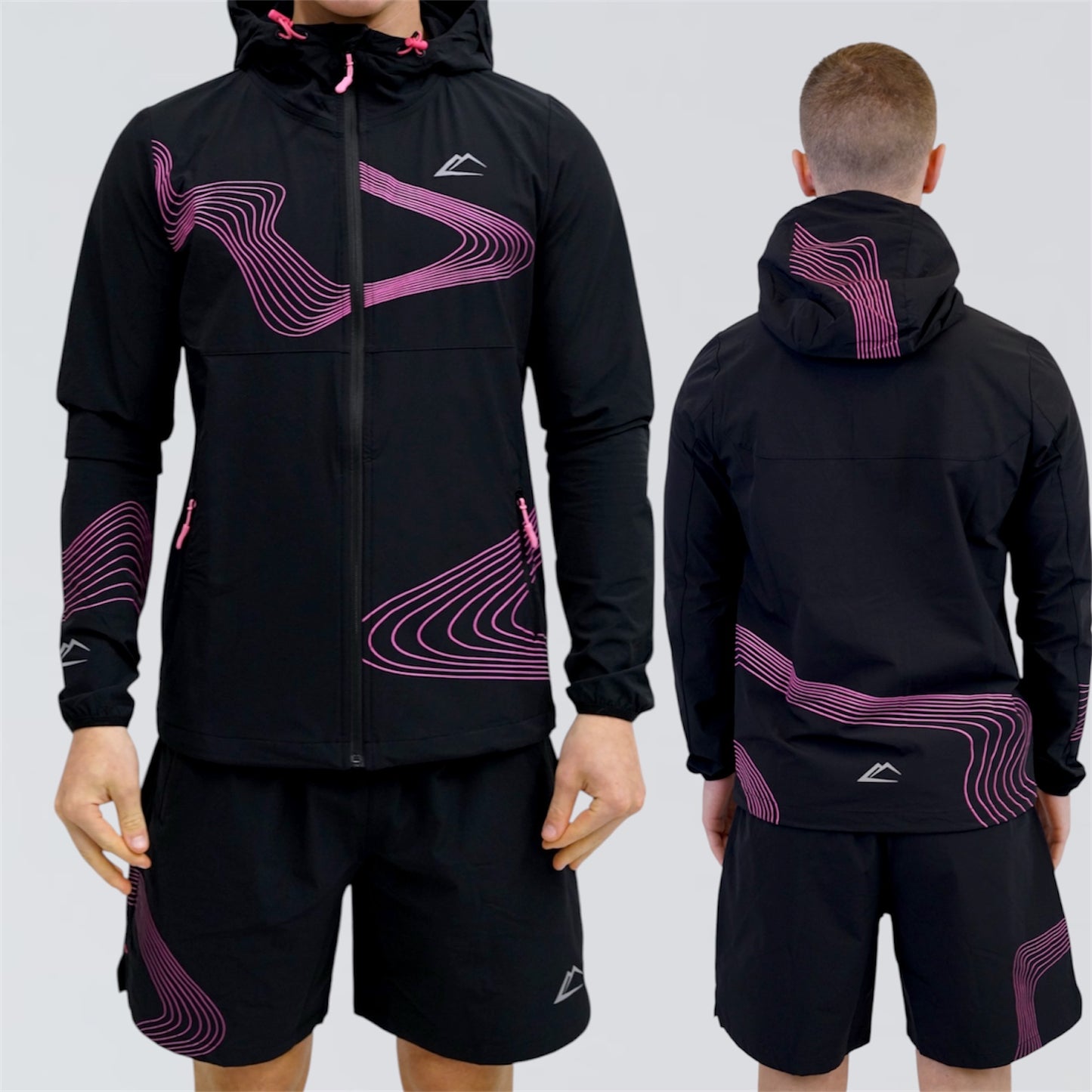 ActiveLine Wave - Jacket & Shorts Set - Black / Pink