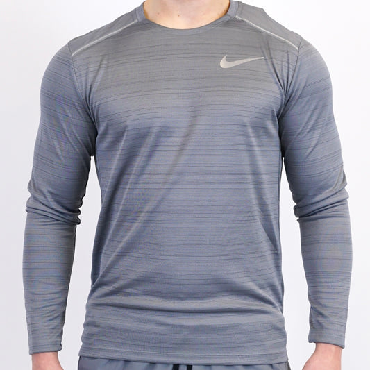 Nike Long Sleeve Miler Tee Grey