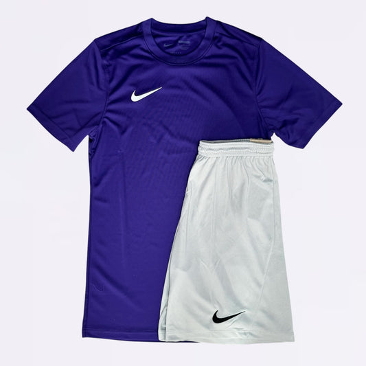 Nike Dri Fit Set - Tee & Shorts - Purple / Grey