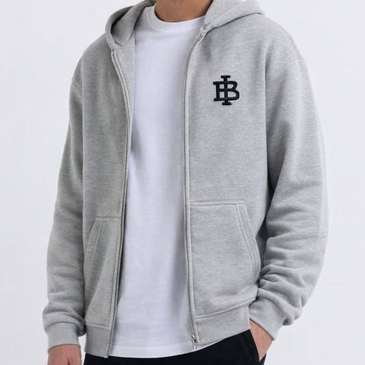 Bee Inspired Monogram Zipper - Grey