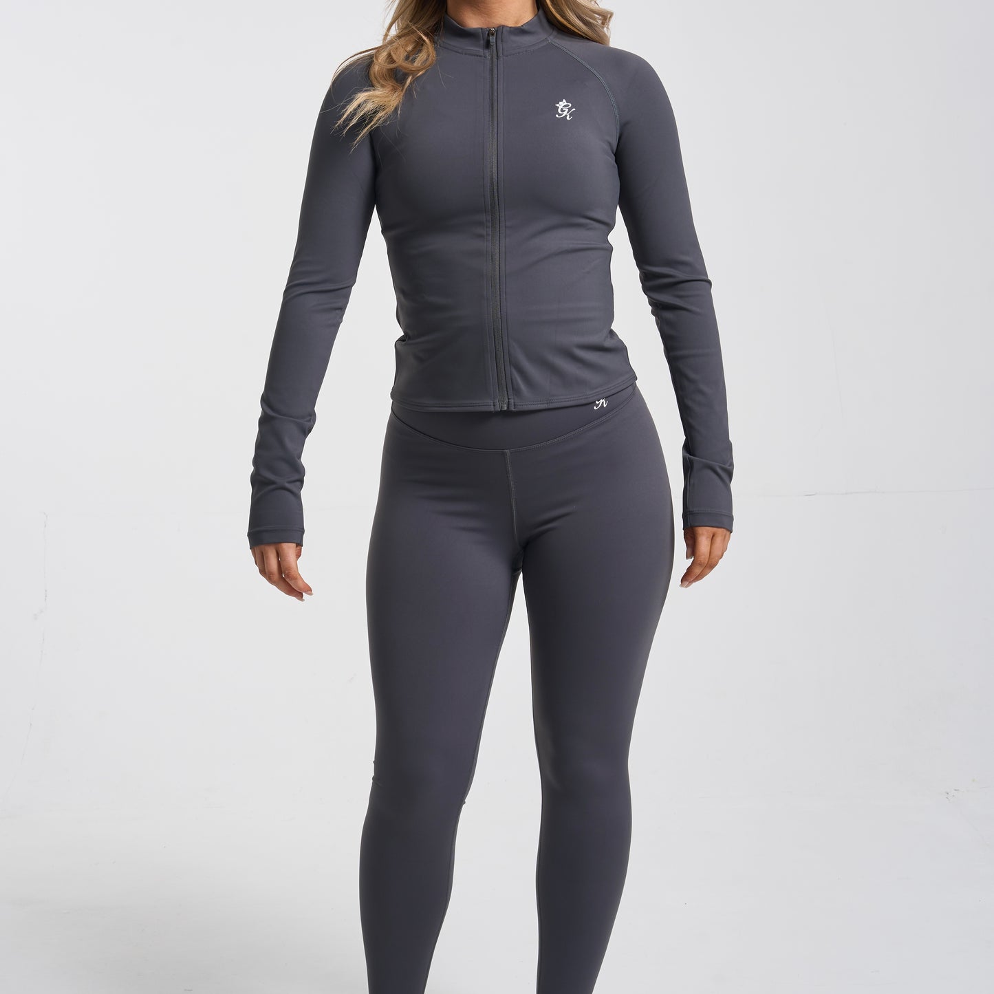 Gym King 365 Half Zip & Leggings Set - Oyster Grey