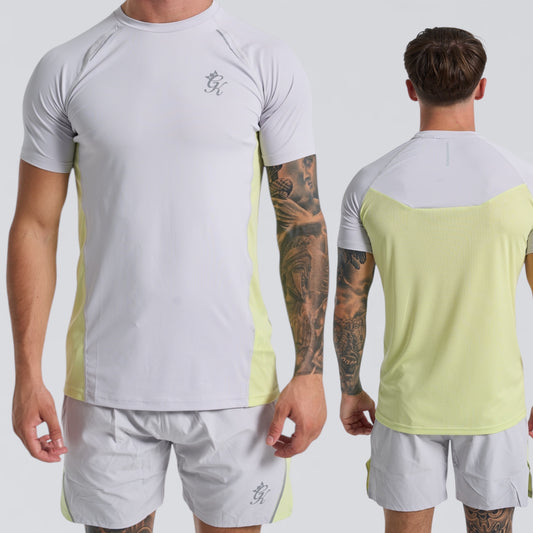 GymKing Flex 2.0 Tee - Light Grey/Sherbet Lime