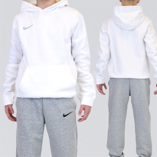Nike Park Hoodie & Joggers Set - White / Grey (Junior)