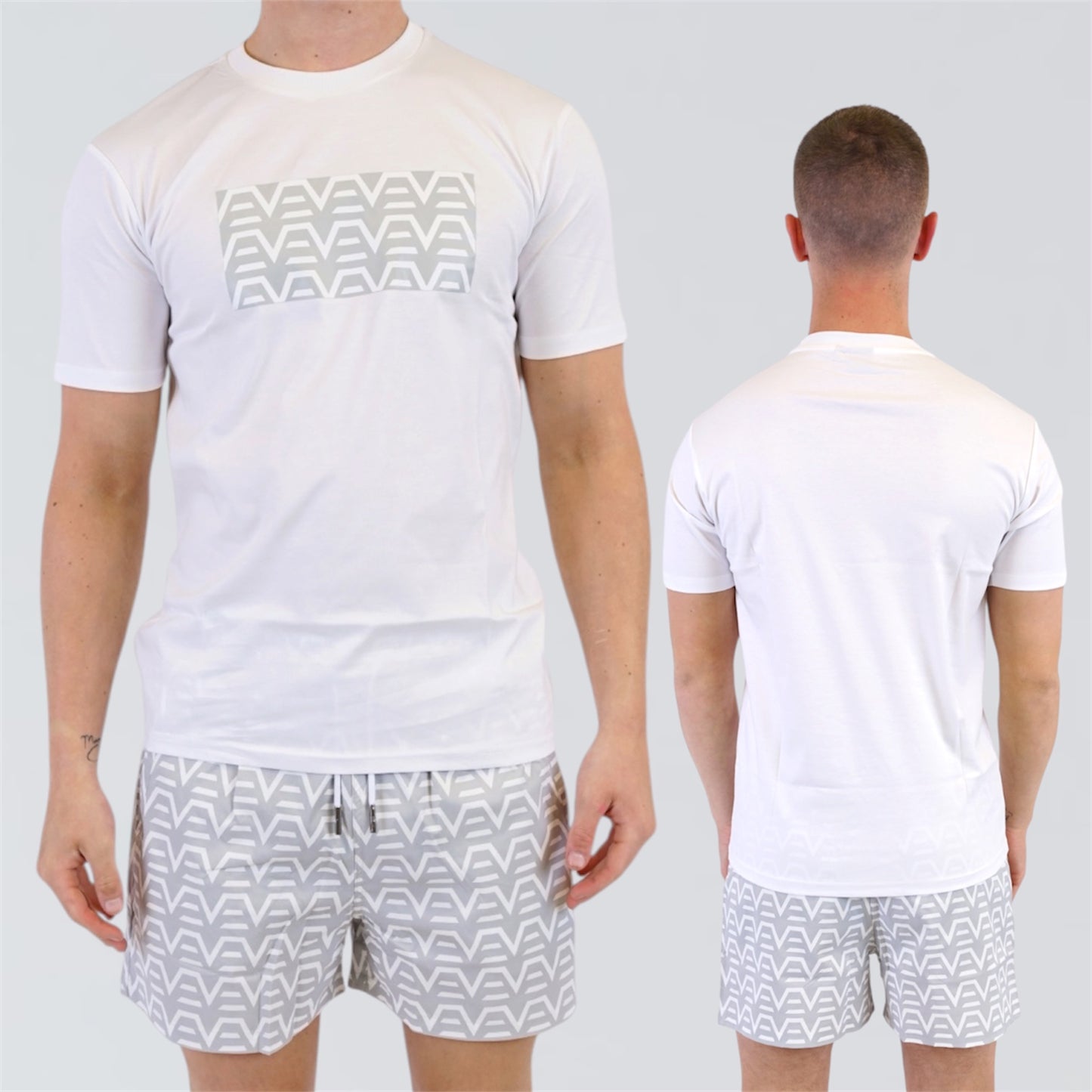 Envi Digital Reef Tee & Shorts Set - White / Grey