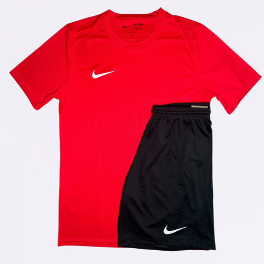Nike Dri Fit Set - Tee & Shorts - Red / Black