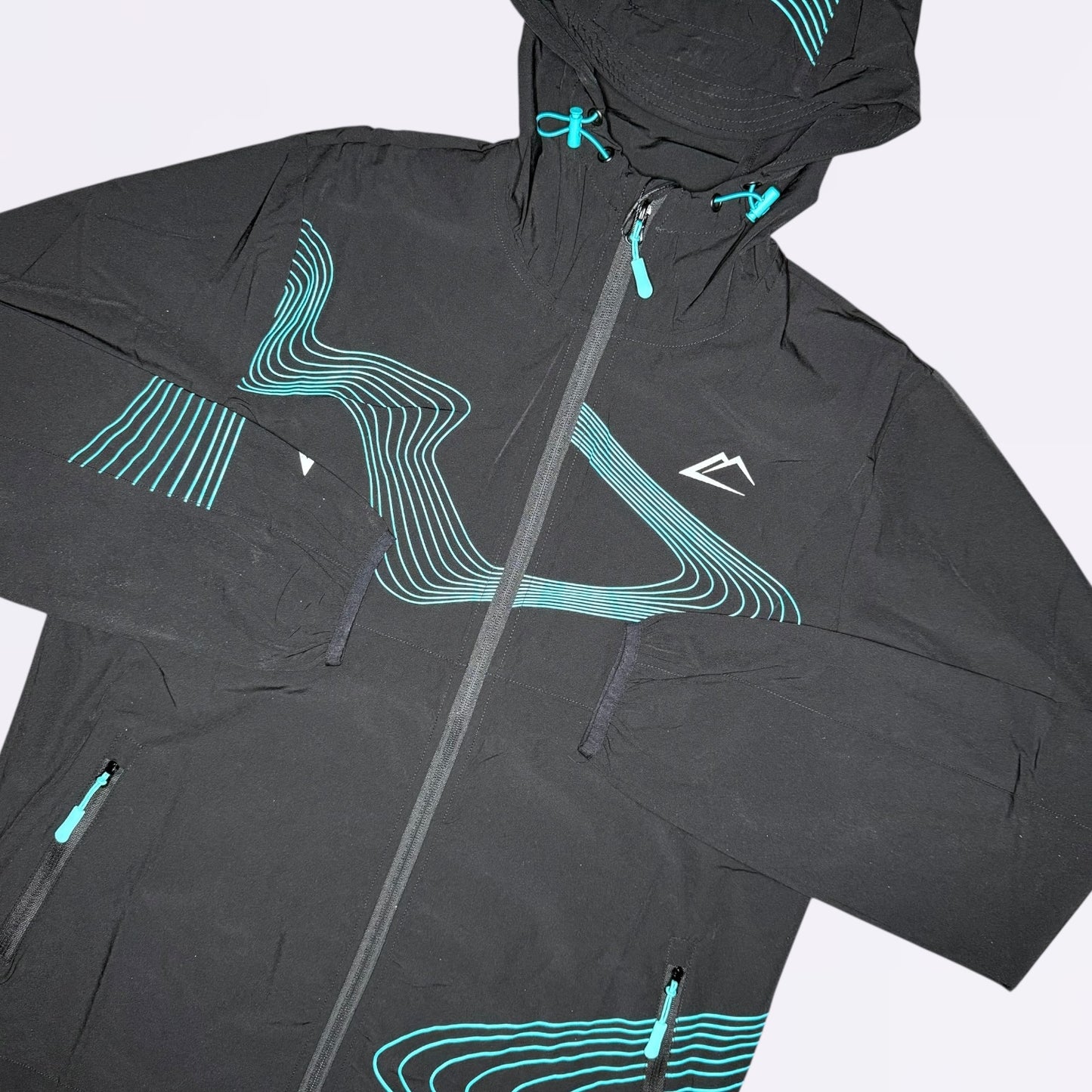 ActiveLine Wave Windrunner & Bottoms Set - Black / Turquoise