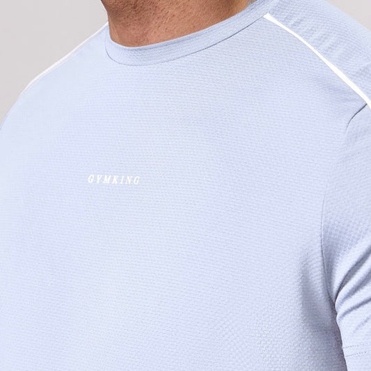 Gym King Core Piped Tee - Fresh Blue