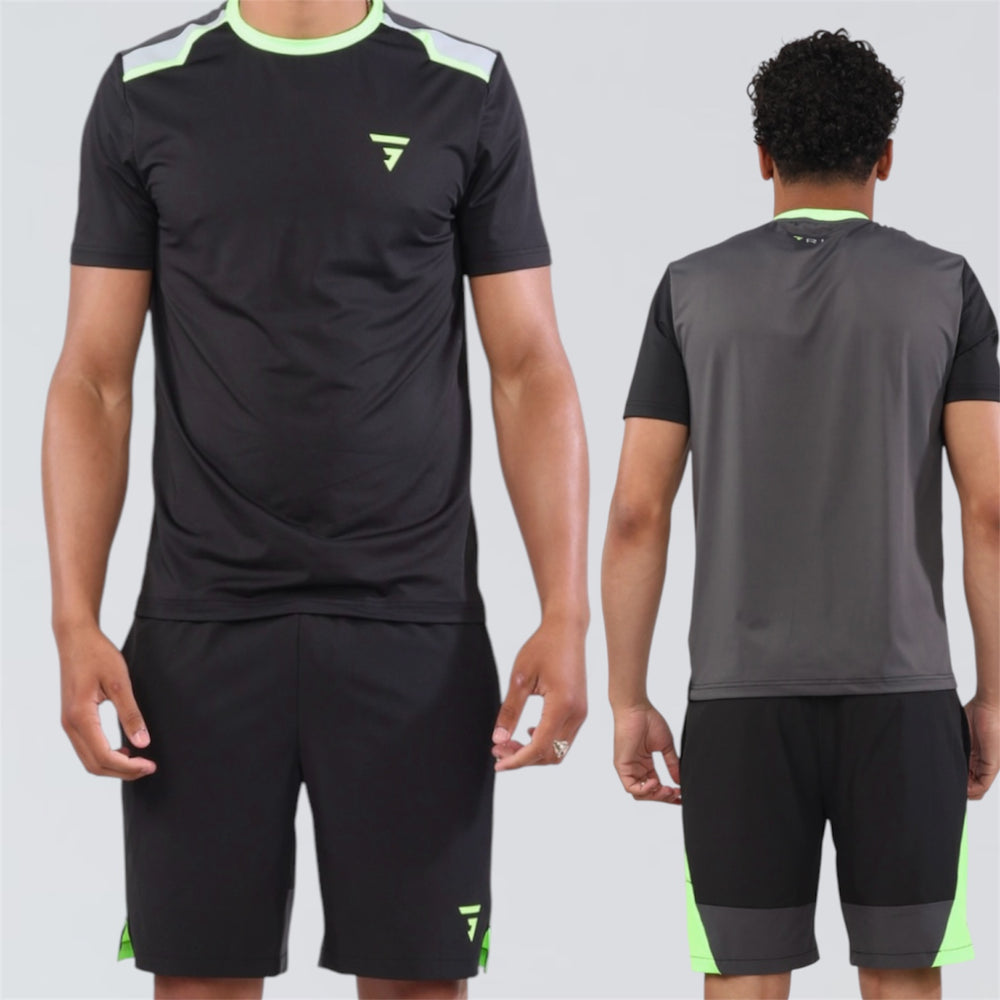 GRIID Evo Tee & Short Set - Black / Neon