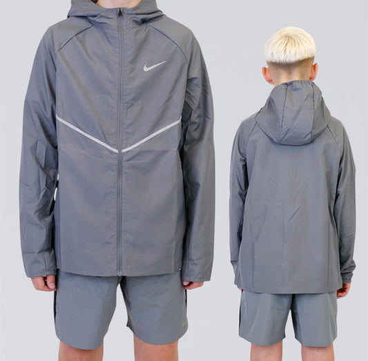 Nike Miler Windrunner Set - Jacket & Shorts - Smoke Grey (Junior)