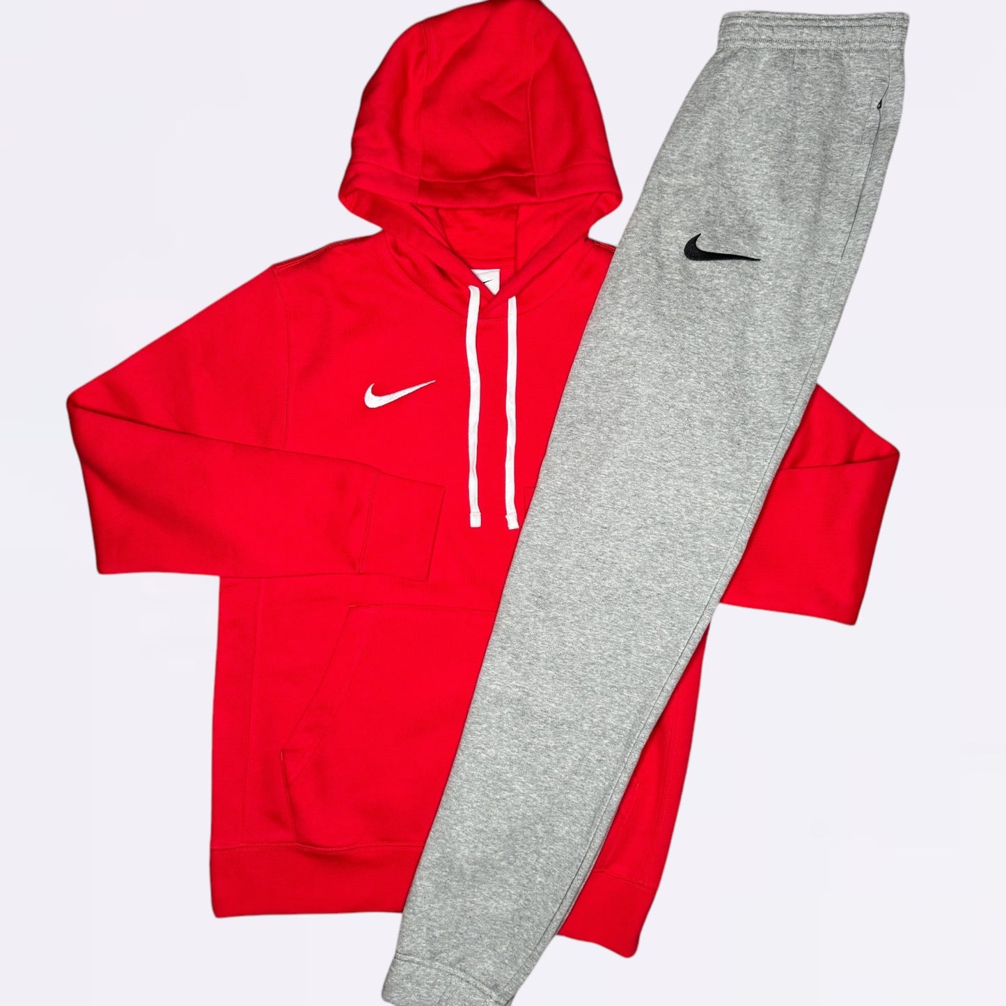 Nike Park Hoodie & Joggers Set - Red / Grey