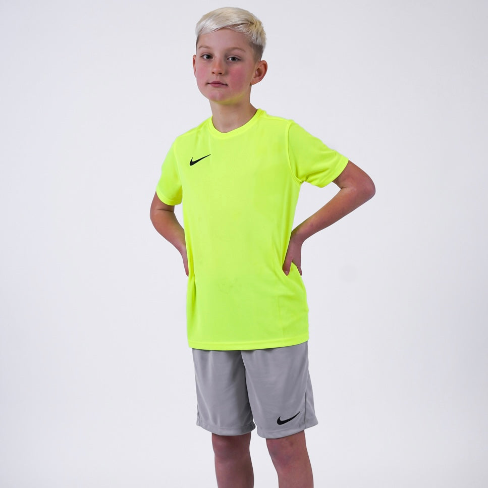 Nike Dri Fit Set - Tee & Shorts - Volt / Grey