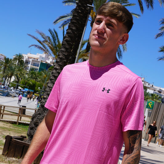 Under Armour Geotessa Set - Tee & Shorts - Pink / Black