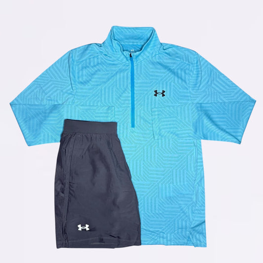 Under Armour Geotessa Half Zip Set- Blue / Grey