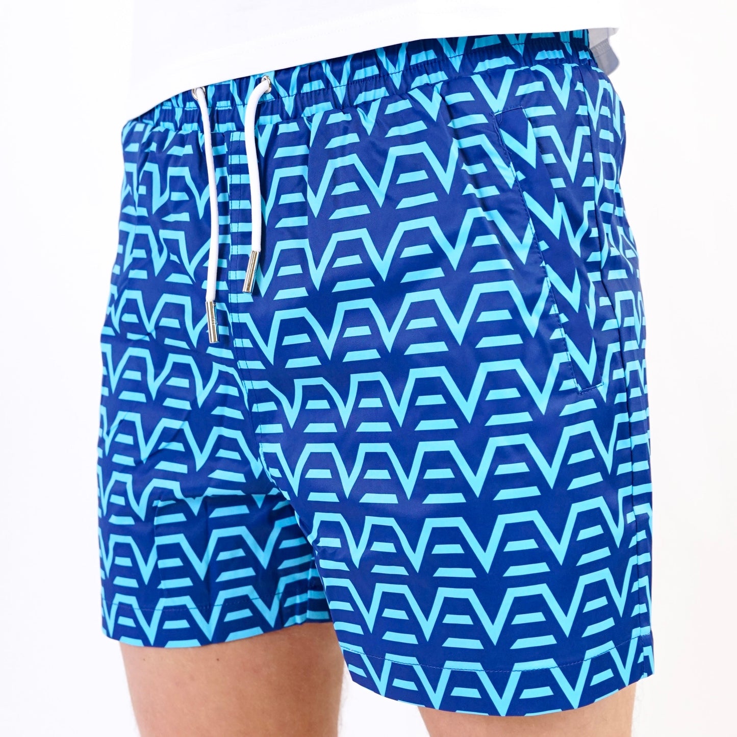 ENVI Digital Reef Swim Shorts  - White / Blue