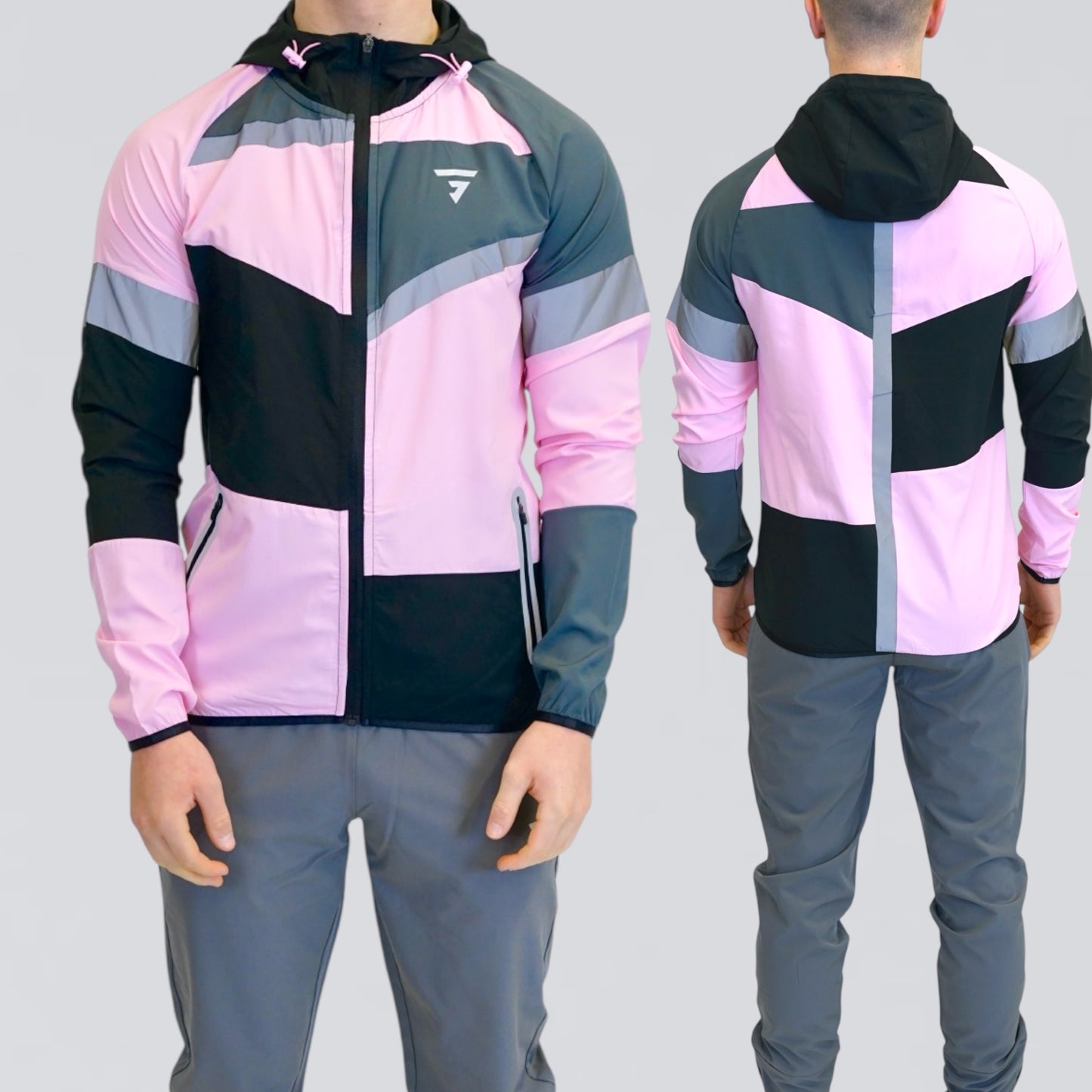GRIID Panel Set - Windrunner & Bottoms -  Pink Foam / Grey