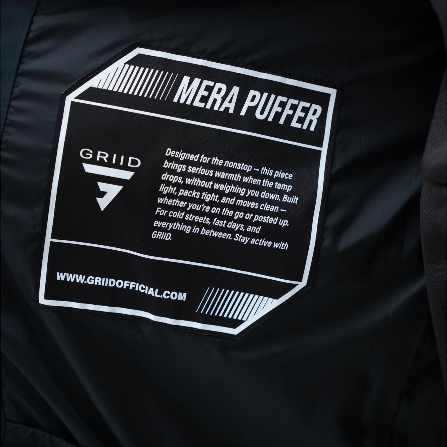 GRIID Mera Puffer Jacket Black (Blue Toggle)