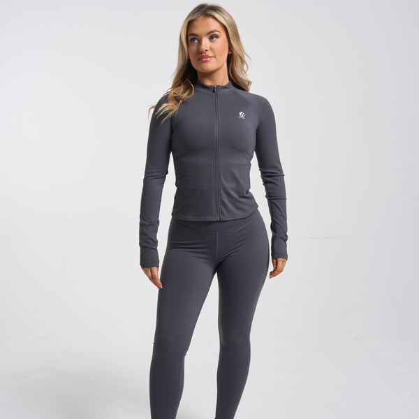 Gym King 365 Half Zip & Leggings Set - Oyster Grey