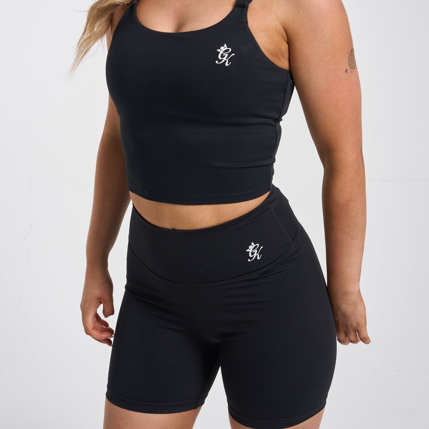 Gym King 365 Long Line Tank & Shorts  Set - Black