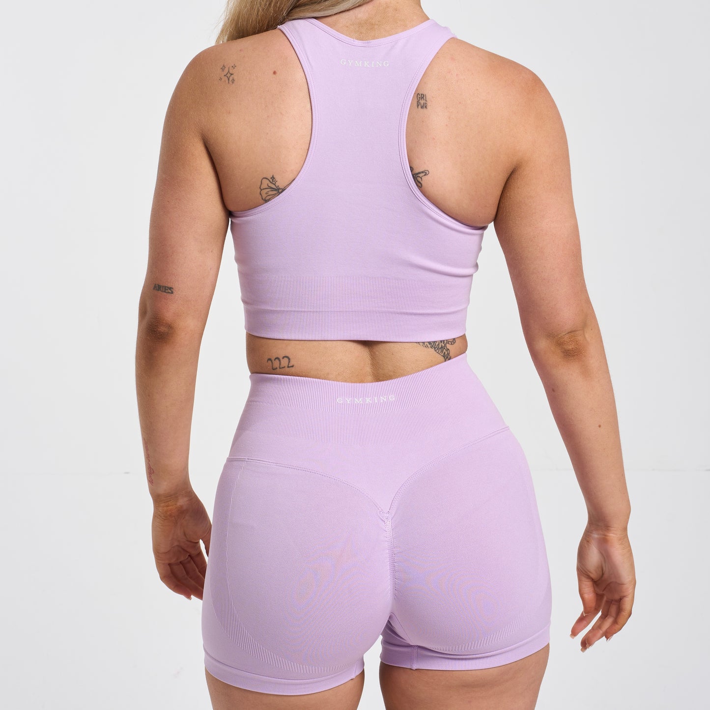 Gym King Scuplt Bra & Short Set - Soft Lilac