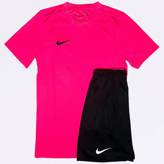 Nike Dri Fit Set - Tee & Shorts - Pink / Black