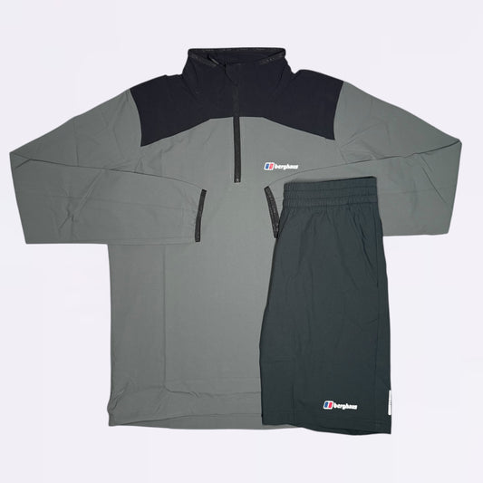 Berghaus Terrain Half Zip & Short Set - Dark Grey / Black