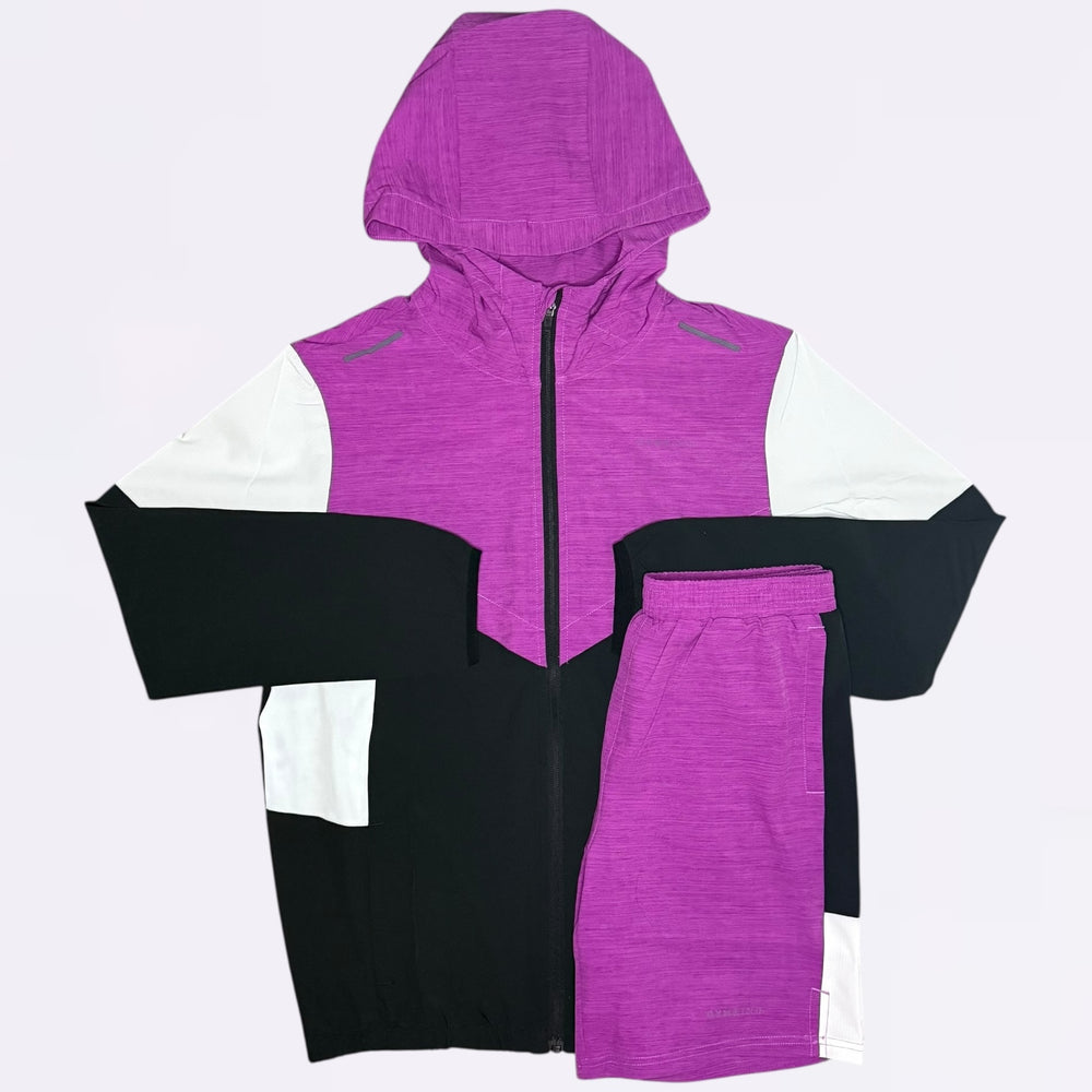 Gym King Vision Jacket & Shorts Set  - Purple / Dark Grey  (Junior)