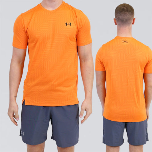 Under Armour Geotessa Set - Tee & Shorts - Orange / Grey