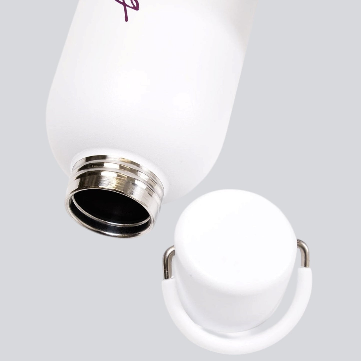 Gym King Stainless Steel Script Water Bottle - Cream
