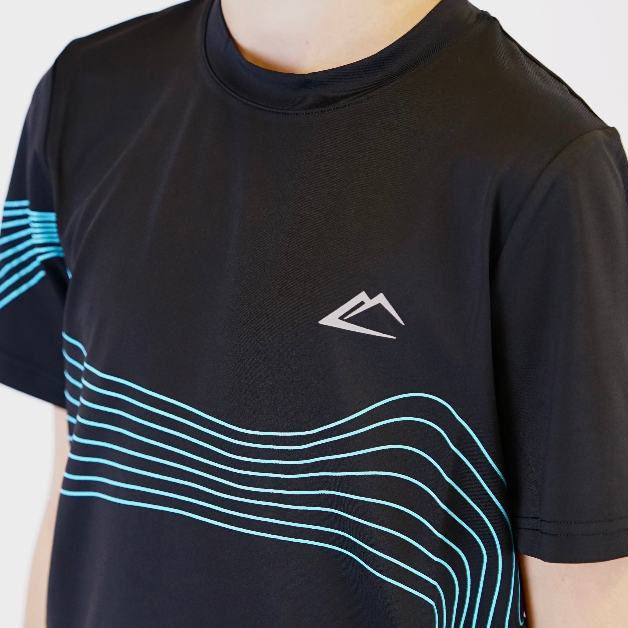 ActiveLine Wave Tee - Black / Turquoise (Junior)