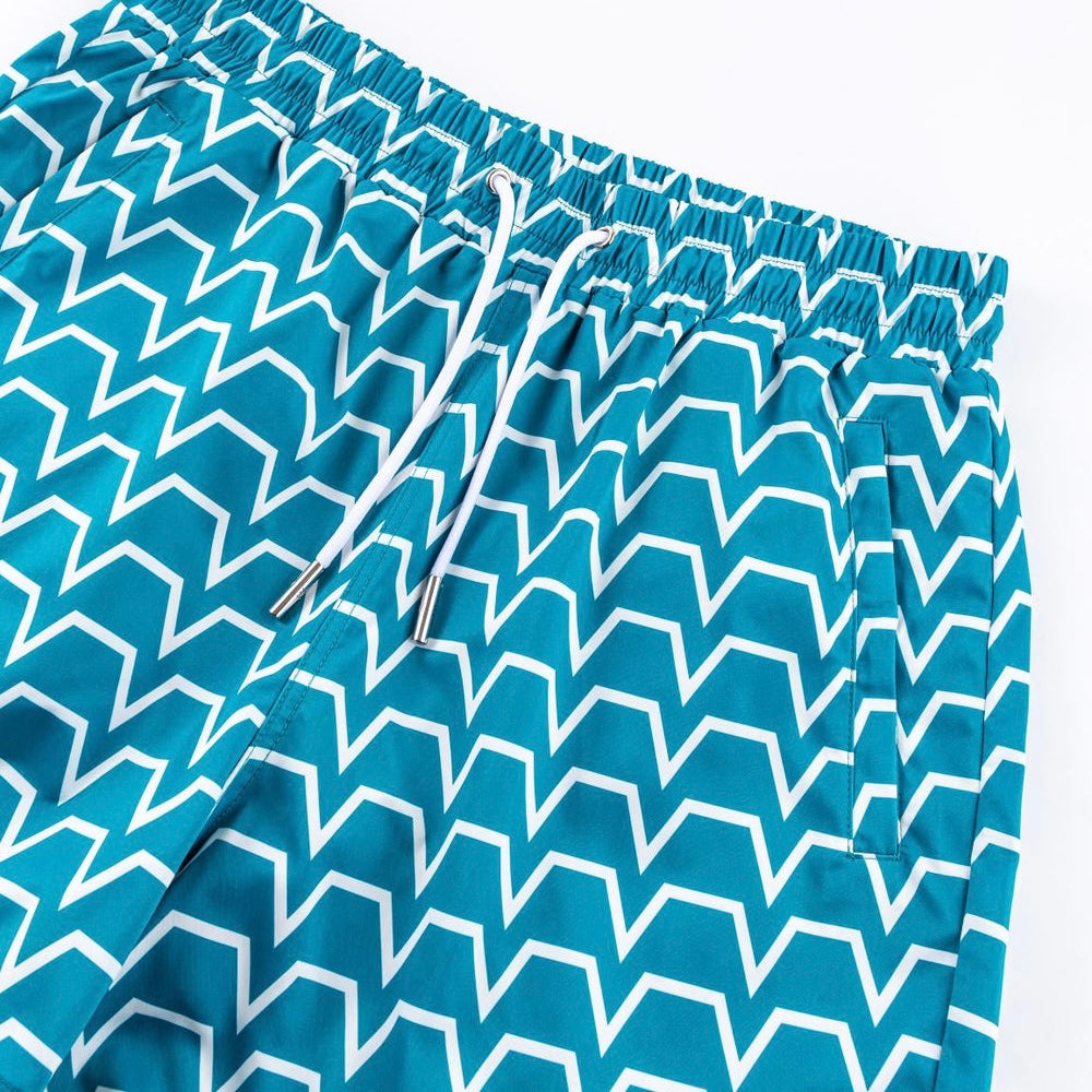 ENVI Chevron Swim Shorts - Blue / White
