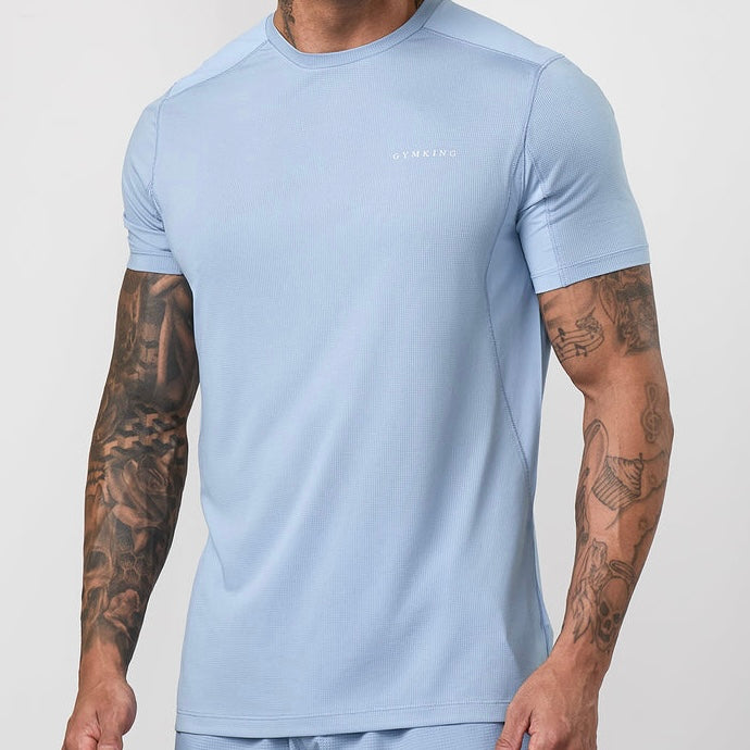 Gym King Energise Set - Tee & Shorts  - Powder Blue