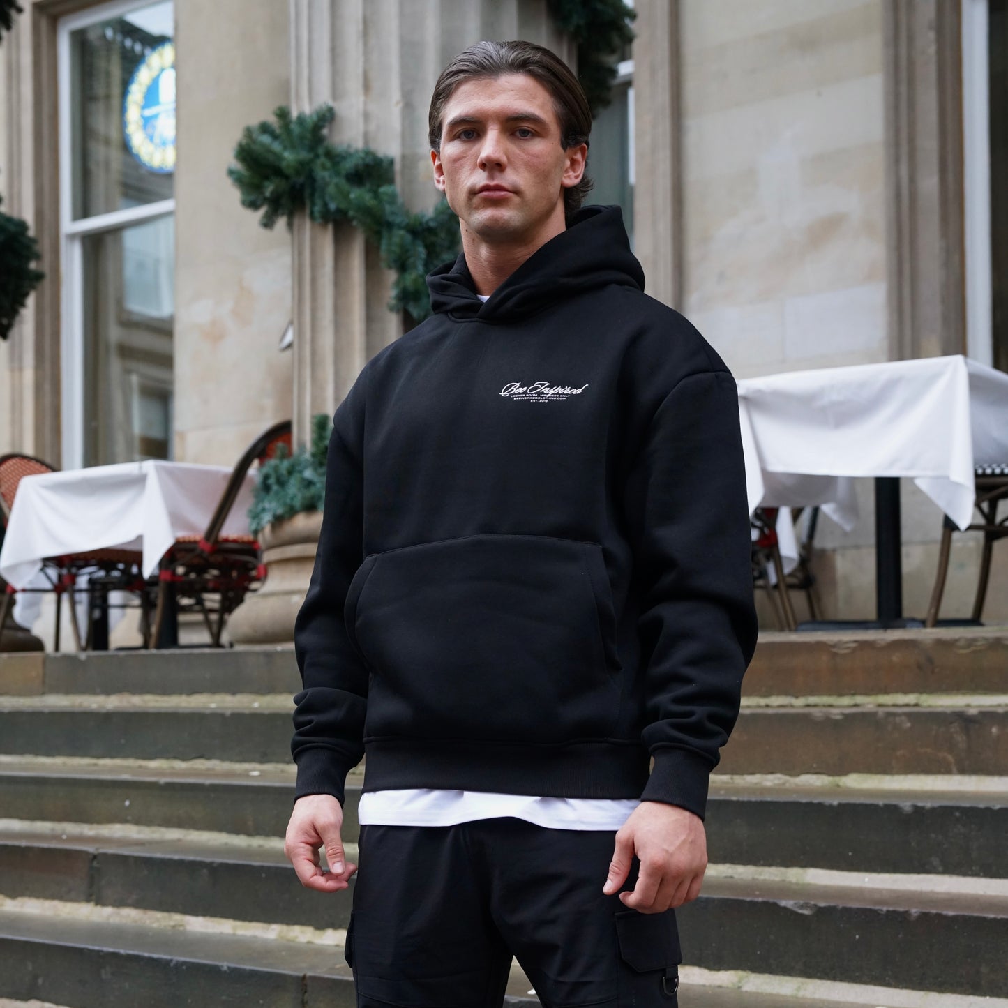 Bee Inspired Embroidered Hoodie - Black