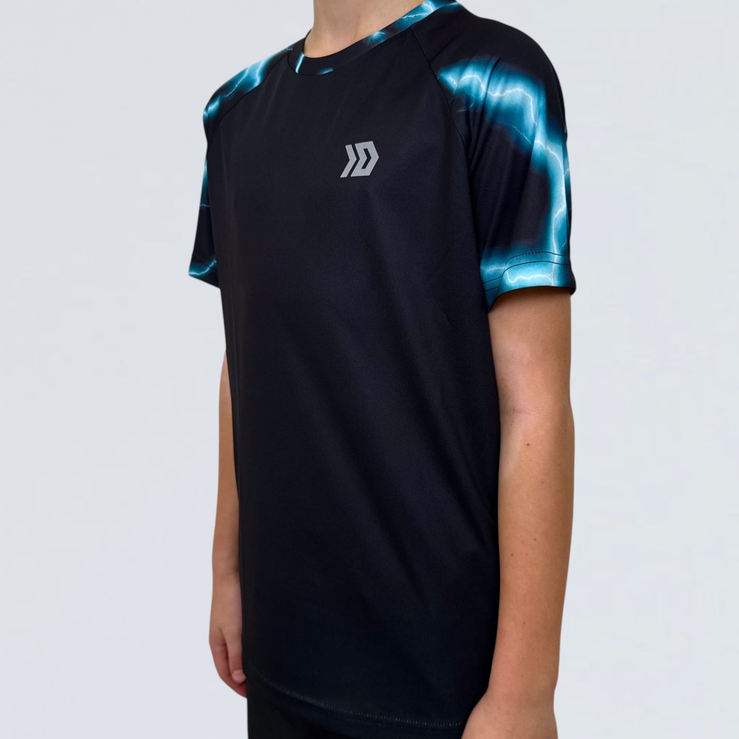 DASH Lightning Tee - Black / Blue (Junior)