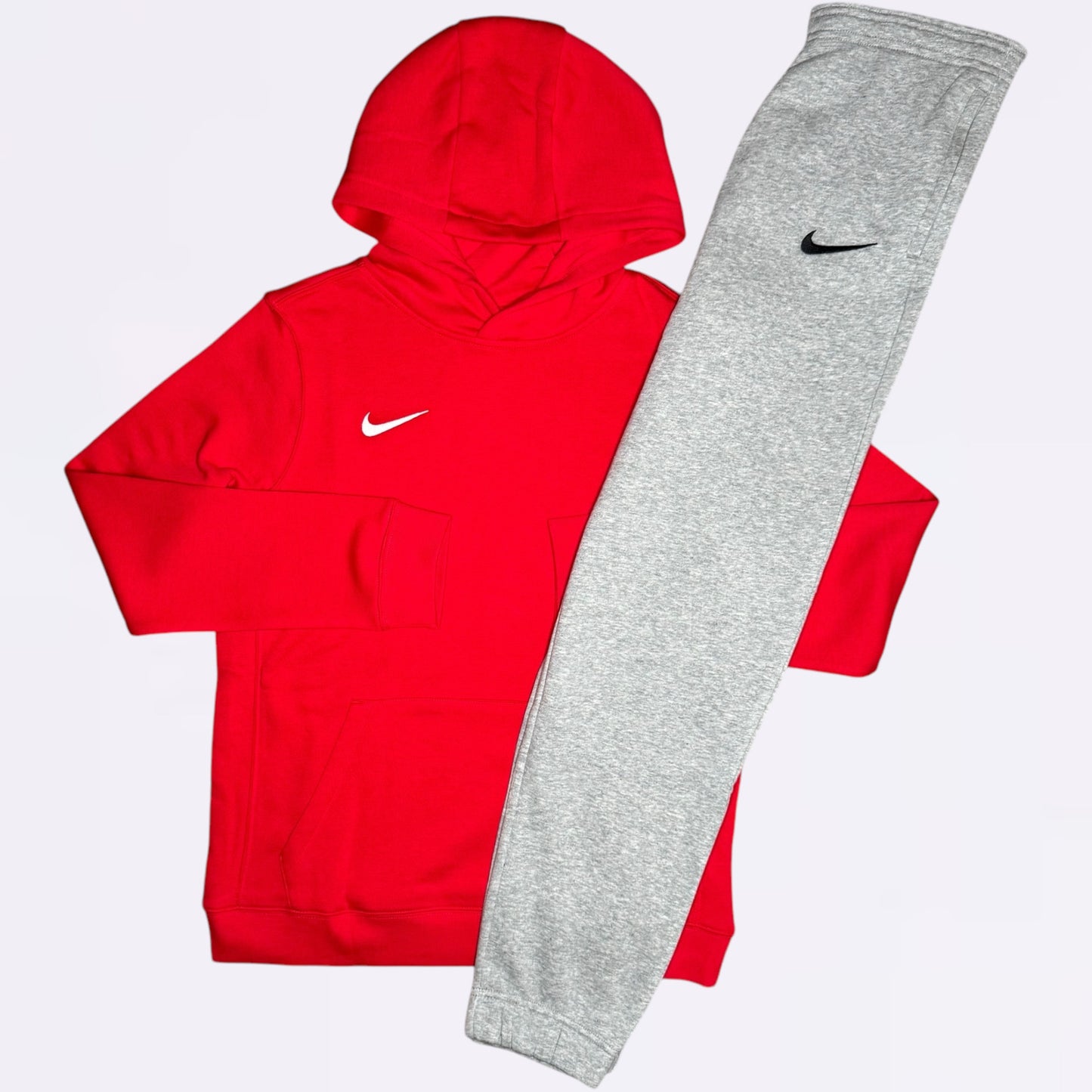 Nike Park Hoodie & Joggers Set - Red / Grey (Junior)