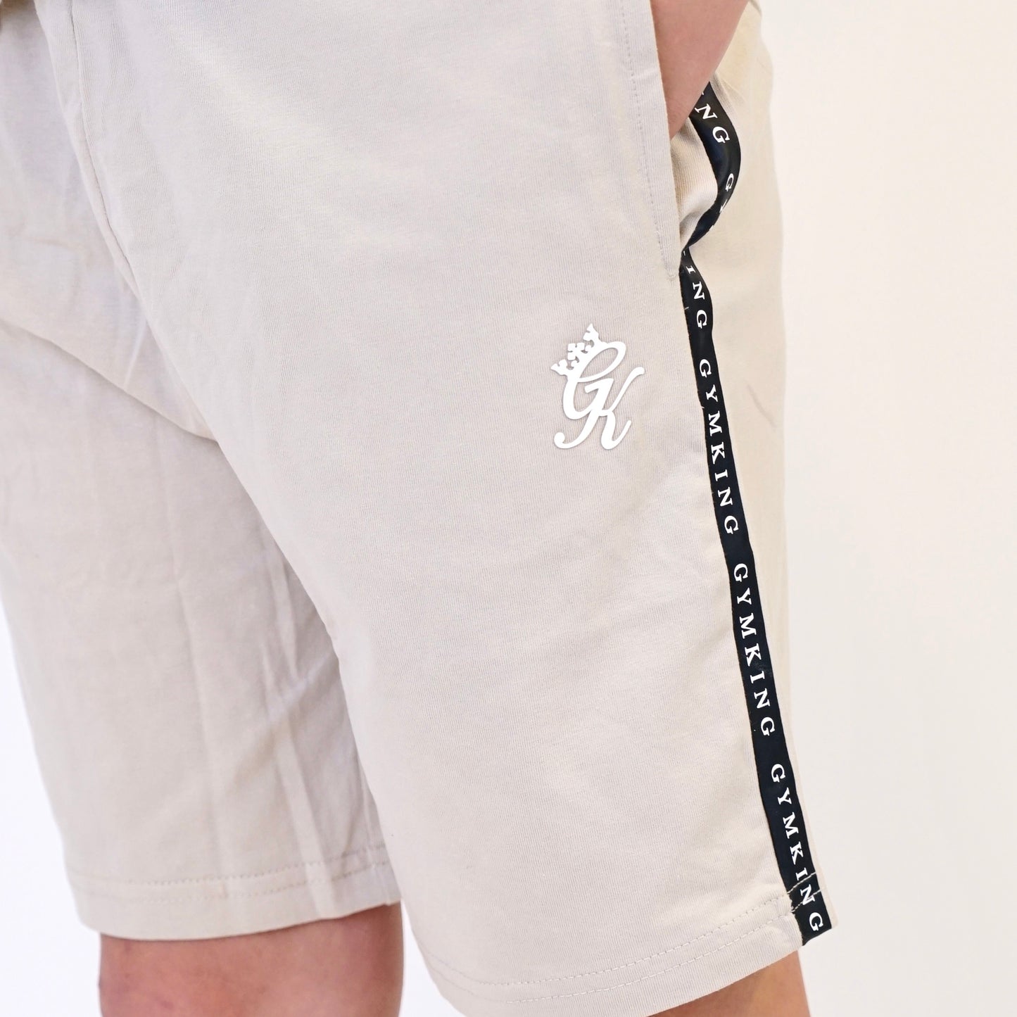Gym King Taped Shorts - Beige  (Junior)