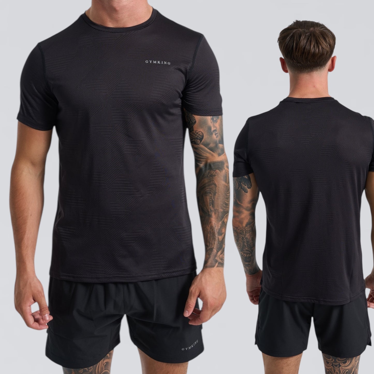 GymKing Geometric Knit Linear Short - Black