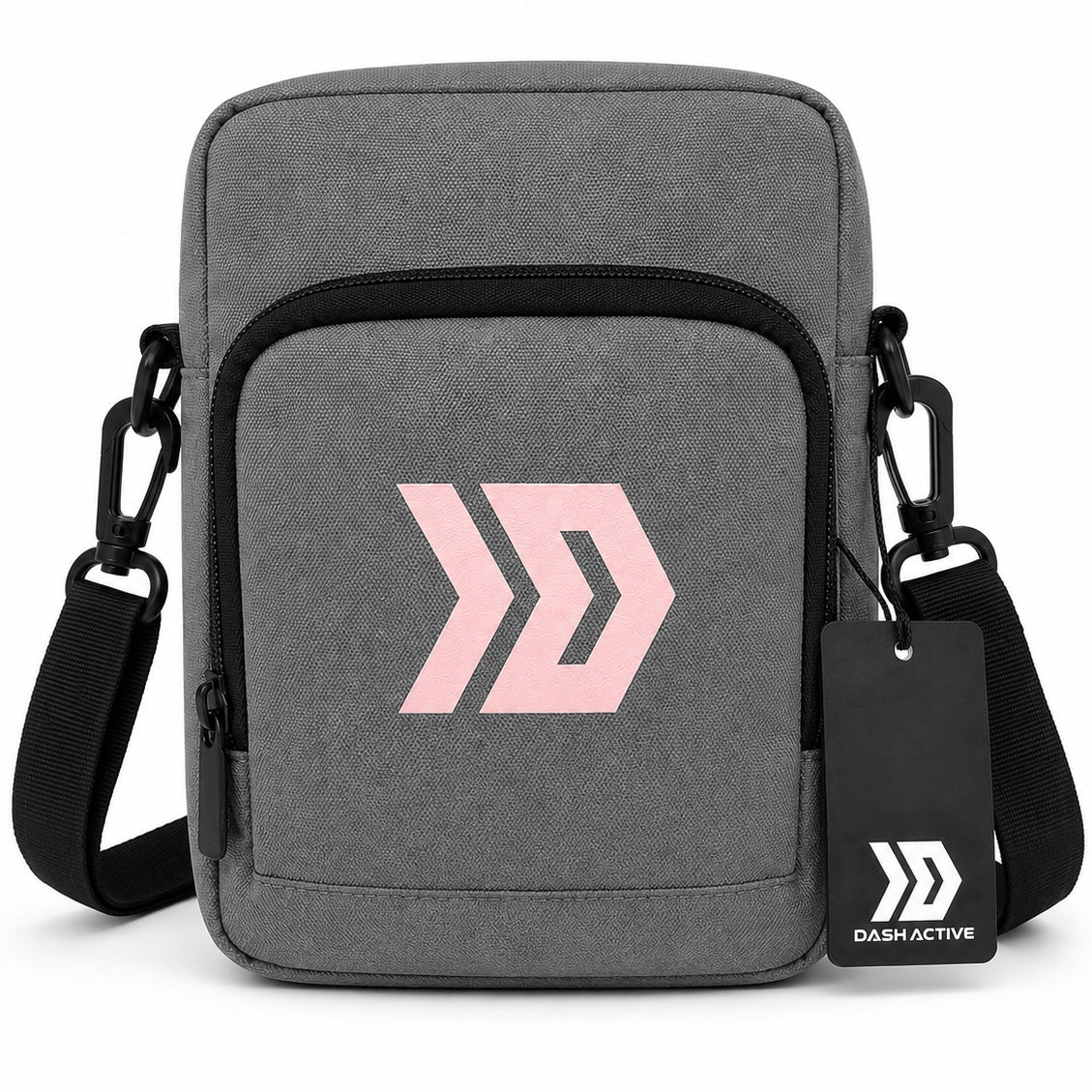 Dash Logo Crossbody Bag - Grey / Pink foam