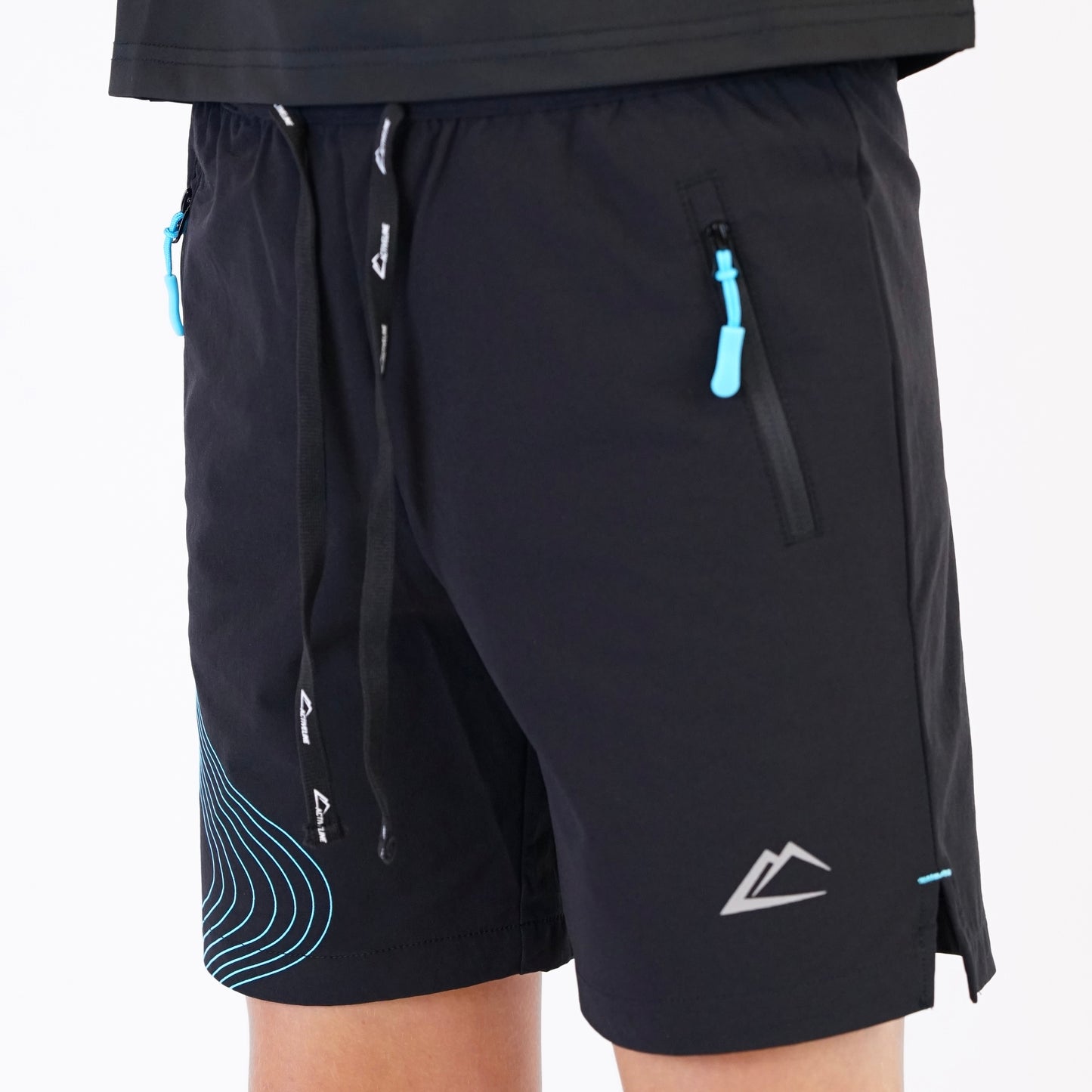 ActiveLine Wave - Jacket & Shorts Set - Black / Turquoise (Junior)