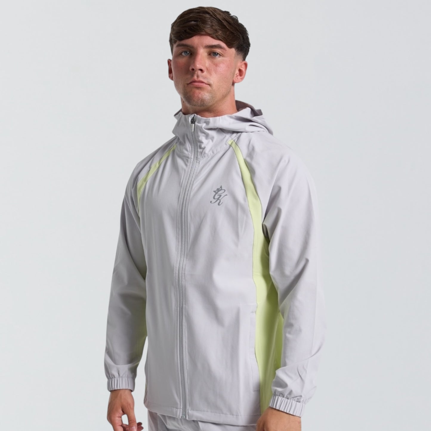 GymKing Flex 2.0 Woven Hood - Light Grey/Sherbet Lime