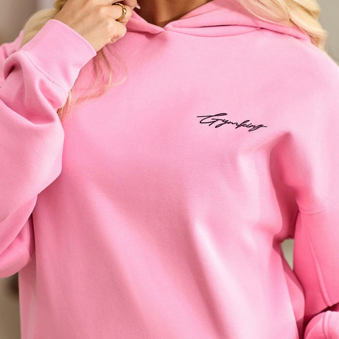 Gym King Script Mindset Hoodie - Candy Pink
