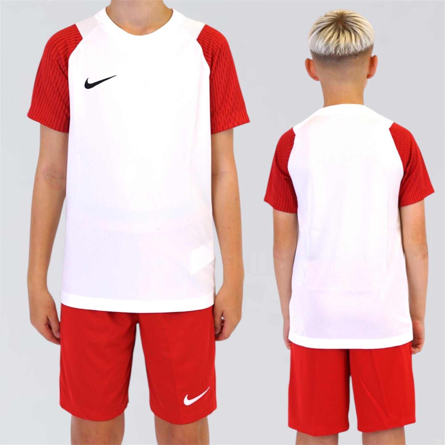 Nike Dri-Fit Academy 2.0 Set - Tee & Shorts - White / Red (Junior)