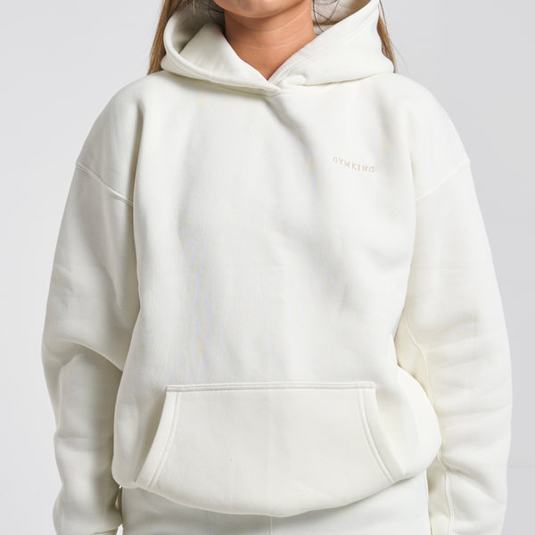 Gym King 365 Relaxed Fit Fleece Hoodie - Cream