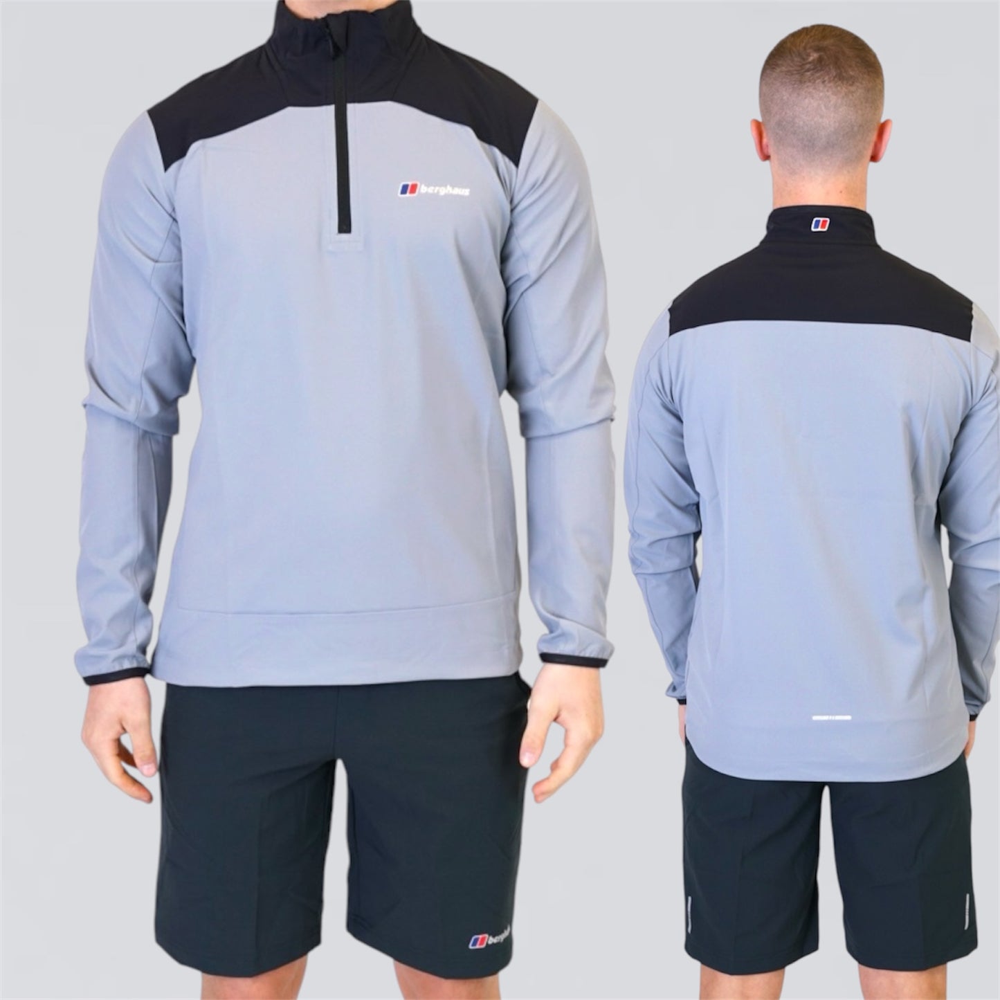 Berghaus Terrain Half Zip Set  - Light Grey / Black